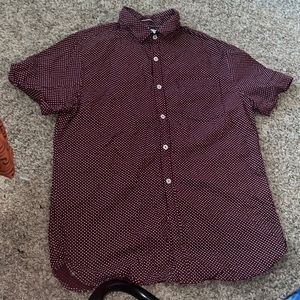 Polka Dot Short Sleeve Button Up
